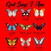 God Says I Am Butterfly Christian Jesus Lover Religious Santa Hat thumb 1