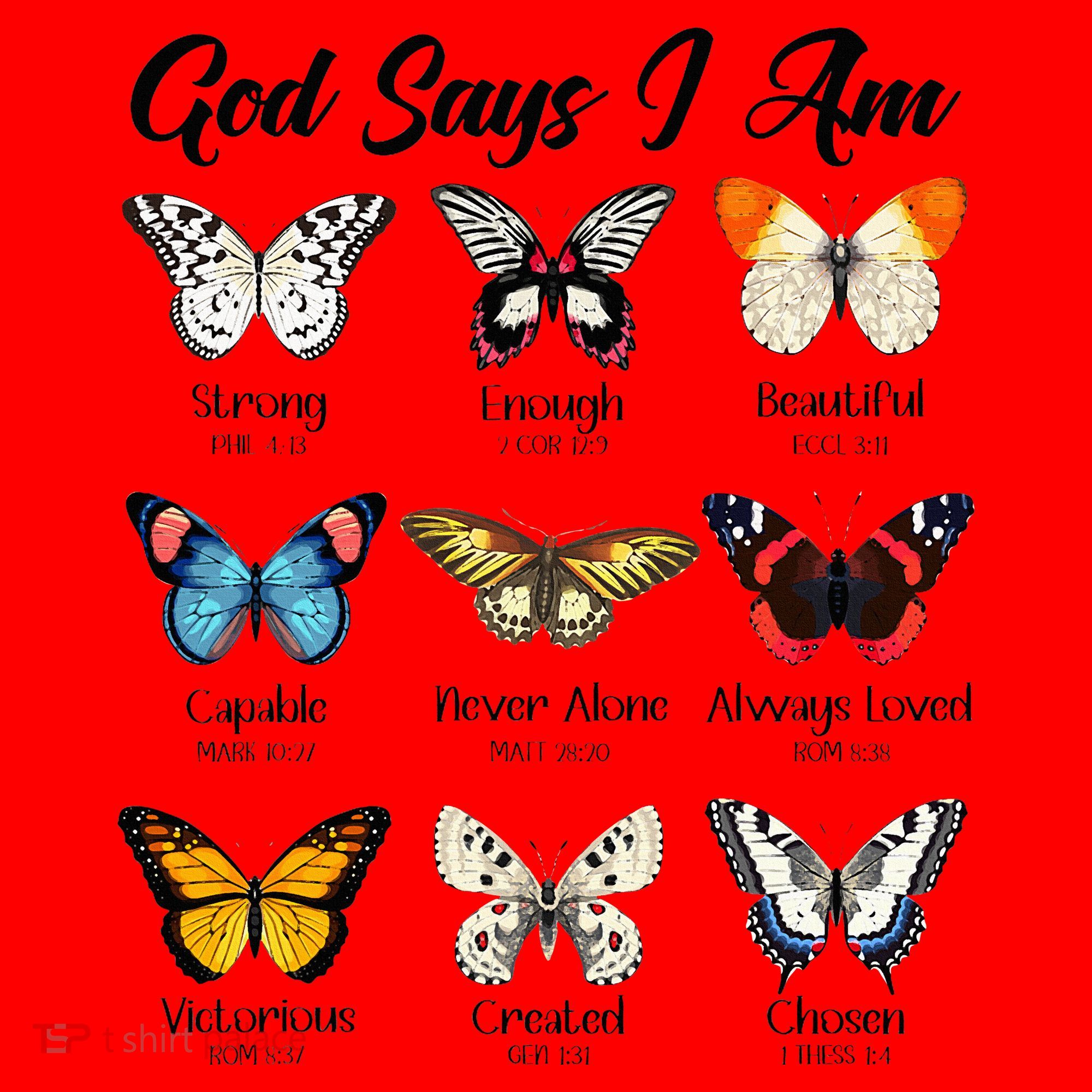 God Says I Am Butterfly Christian Jesus Lover Religious Santa Hat