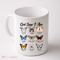 God Says I Am Butterfly Christian Jesus Lover Religious Coffee Mug thumb 0