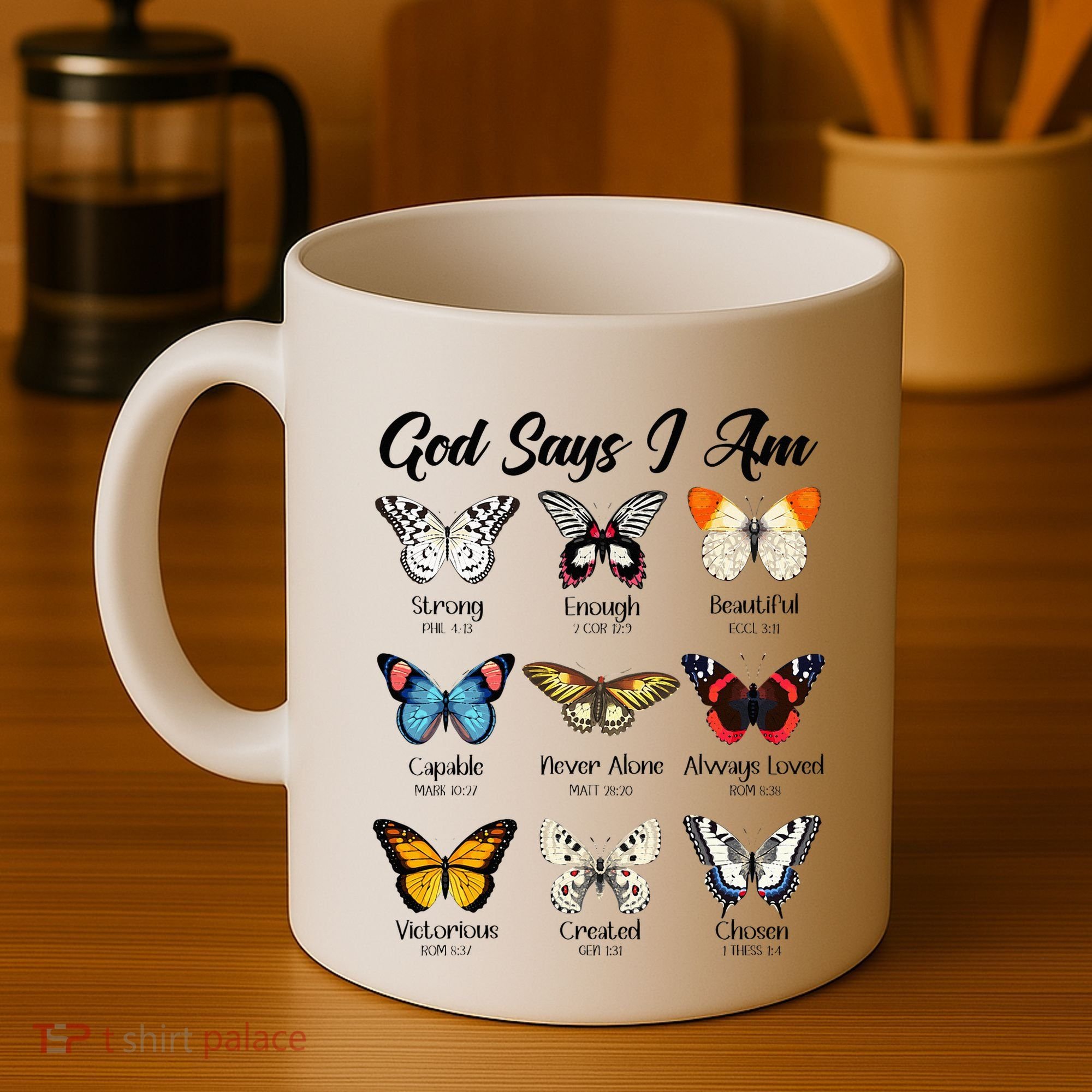 God Says I Am Butterfly Christian Jesus Lover Religious Coffee Mug