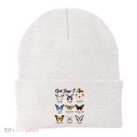 God Says I Am Butterfly Christian Jesus Lover Religious Beanie thumb 0