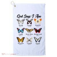 God Says I Am Butterfly Christian Jesus Lover Religious Golf Towel thumb 0