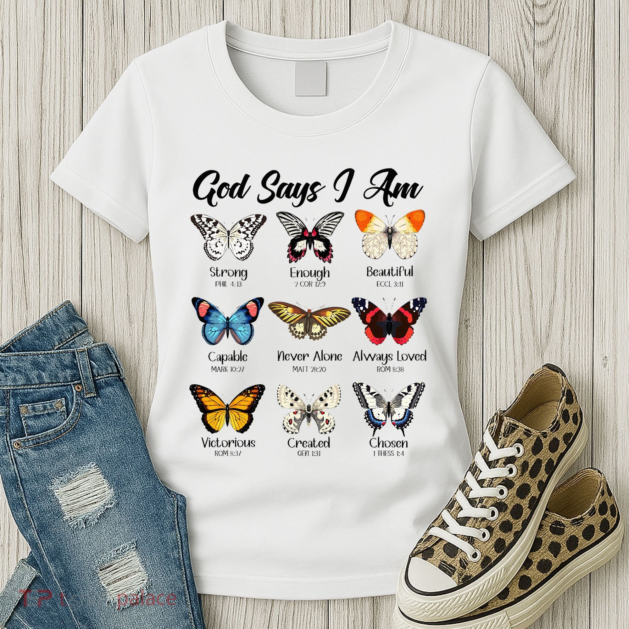 God Says I Am Butterfly Christian Jesus Lover Religious Women's T-Shirt