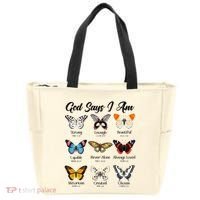 God Says I Am Butterfly Christian Jesus Lover Religious Tote Bag thumb 0