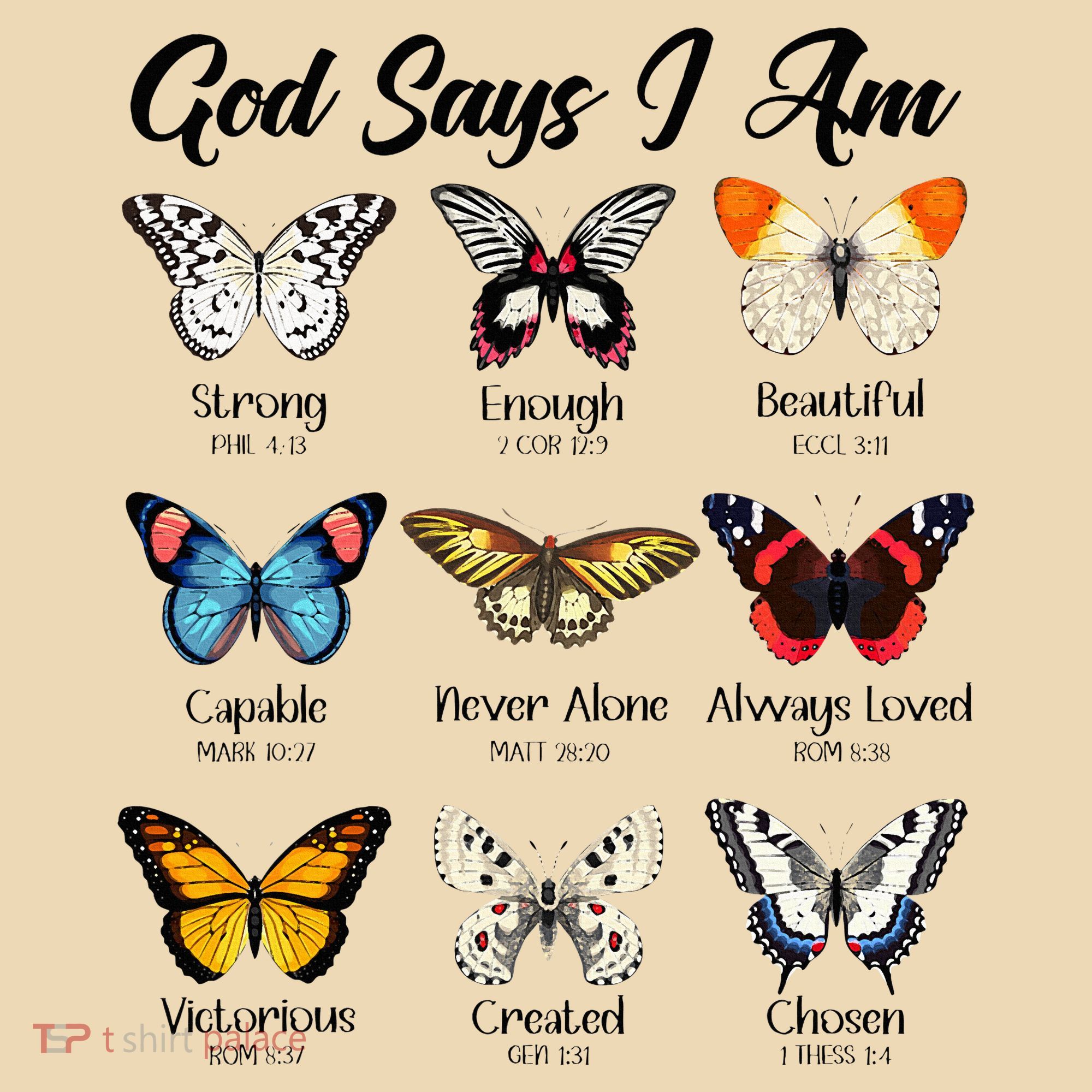 God Says I Am Butterfly Christian Jesus Lover Religious Tote Bag