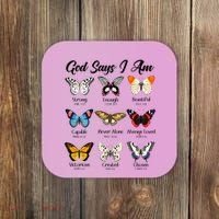 God Says I Am Butterfly Christian Jesus Lover Religious Coaster thumb 0