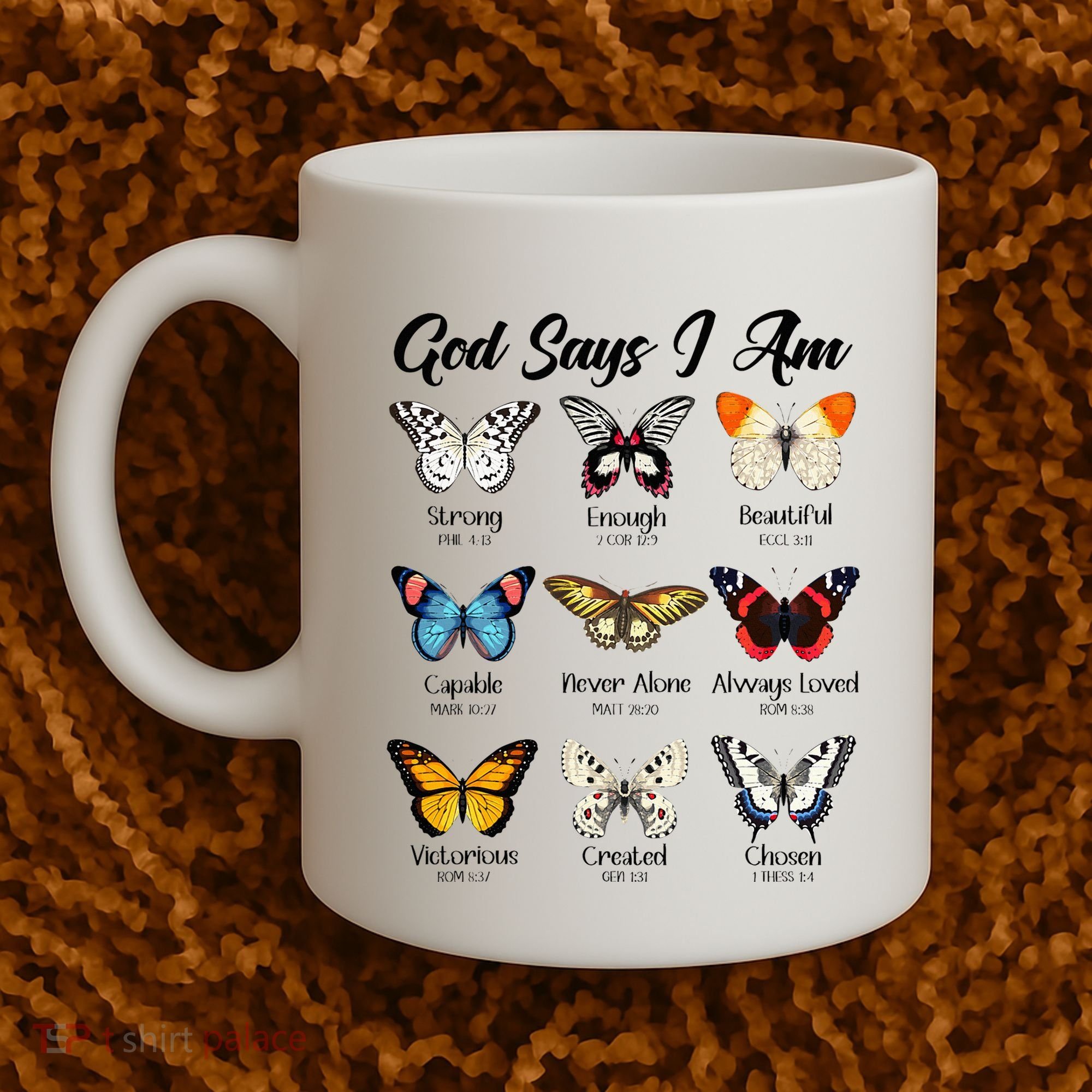 God Says I Am Butterfly Christian Jesus Lover Religious Coffee Mug