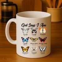 God Says I Am Butterfly Christian Jesus Lover Religious Coffee Mug thumb 4