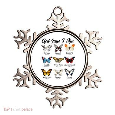 God Says I Am Butterfly Christian Jesus Lover Religious Ornament