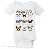 God Says I Am Butterfly Christian Jesus Lover Religious Baby Bodysuit thumb 0