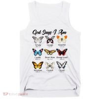 God Says I Am Butterfly Christian Jesus Lover Religious Tank Top thumb 0