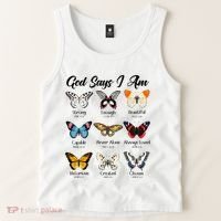 God Says I Am Butterfly Christian Jesus Lover Religious Tank Top thumb 2