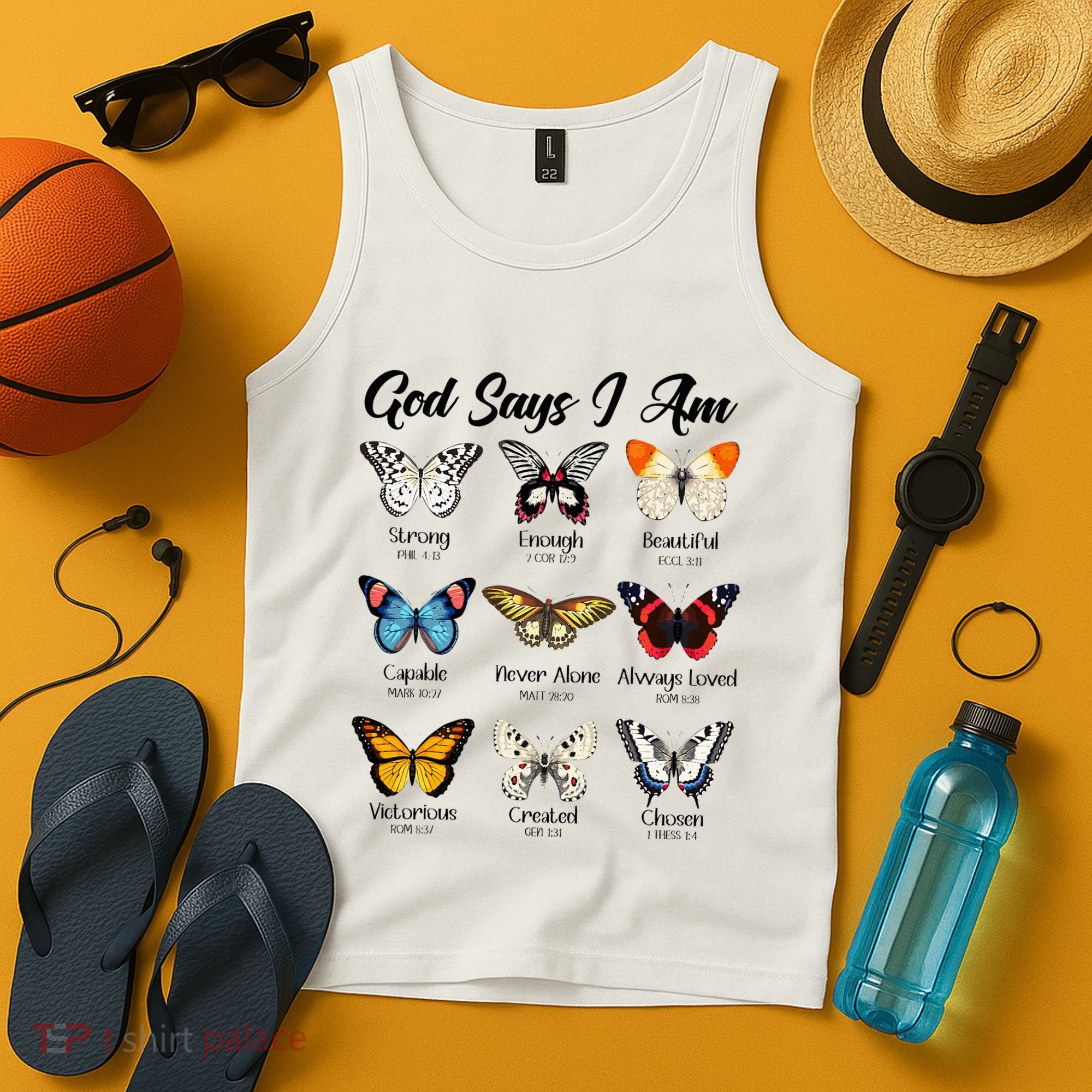 God Says I Am Butterfly Christian Jesus Lover Religious Tank Top