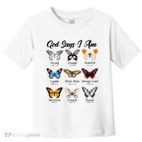 God Says I Am Butterfly Christian Jesus Lover Religious Toddler T-Shirt thumb 0