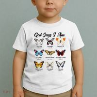 God Says I Am Butterfly Christian Jesus Lover Religious Toddler T-Shirt thumb 2