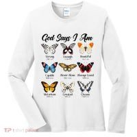 God Says I Am Butterfly Christian Jesus Lover Religious Women's Long Sleeve Shirt thumb 0