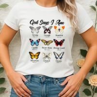 God Says I Am Butterfly Christian Jesus Lover Religious Women's T-Shirt thumb 2