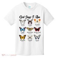 God Says I Am Butterfly Christian Jesus Lover Religious Kids T-Shirt thumb 0