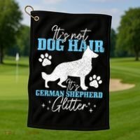 Ger Shepherd It's Not Dog Hair Ger Shepherd Glitter Gift Golf Towel thumb 1
