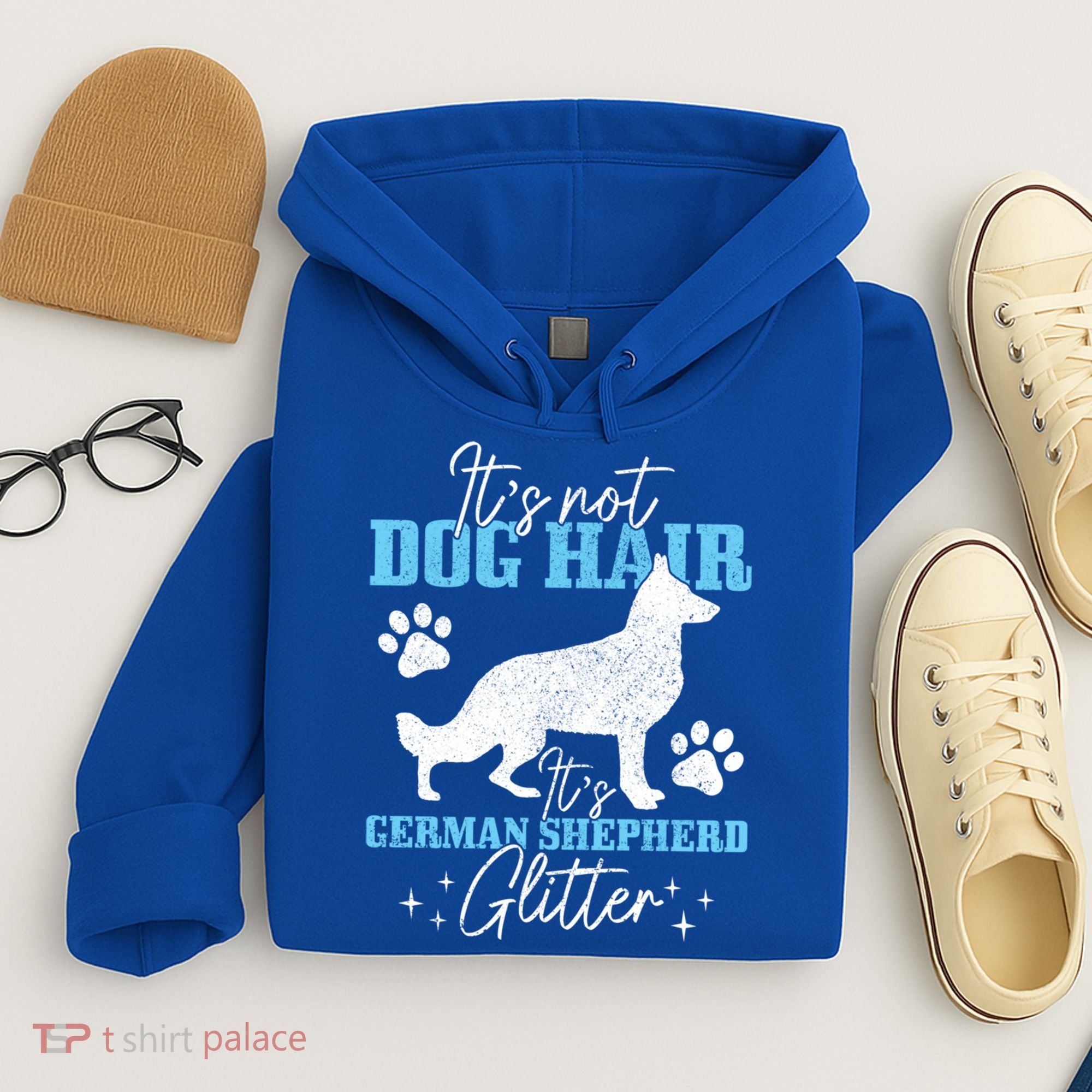 Ger Shepherd It's Not Dog Hair Ger Shepherd Glitter Gift Hoodie