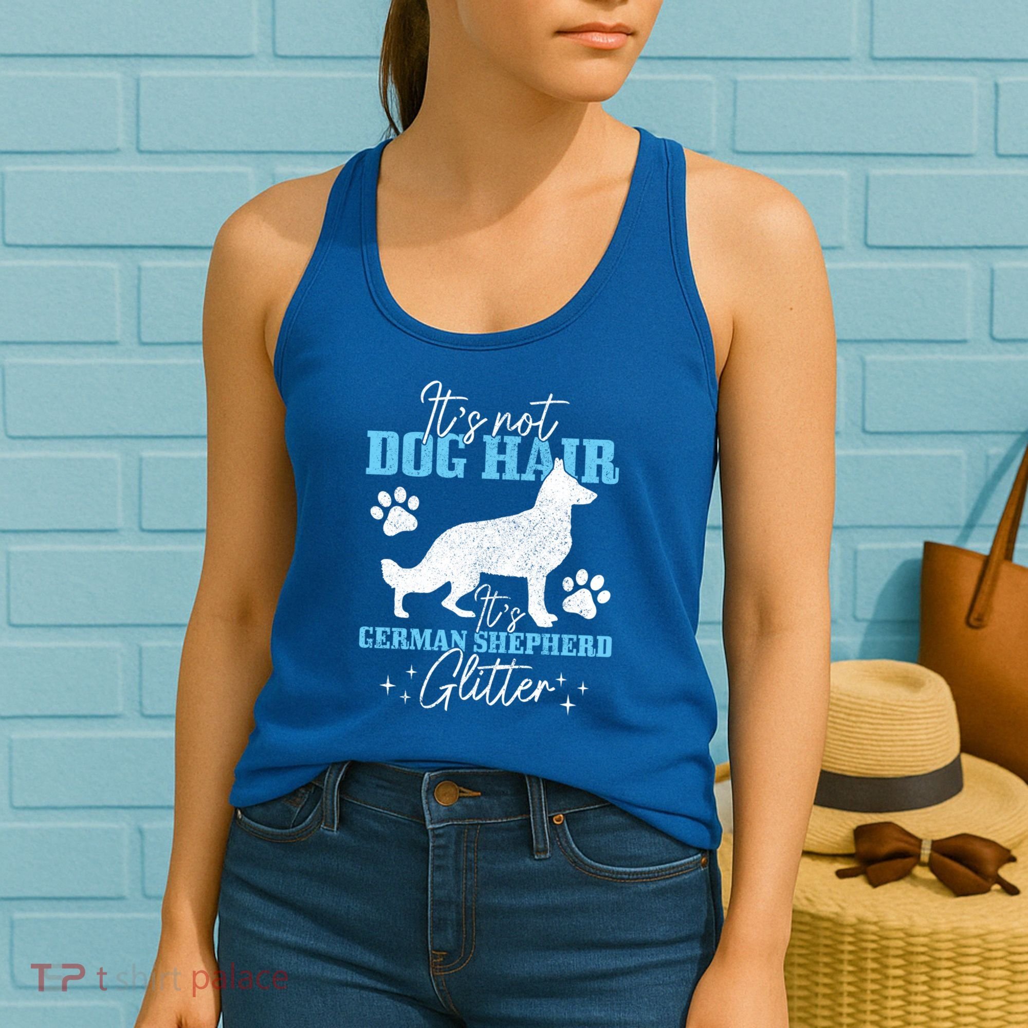 Ger Shepherd It's Not Dog Hair Ger Shepherd Glitter Gift Women's Tank Top