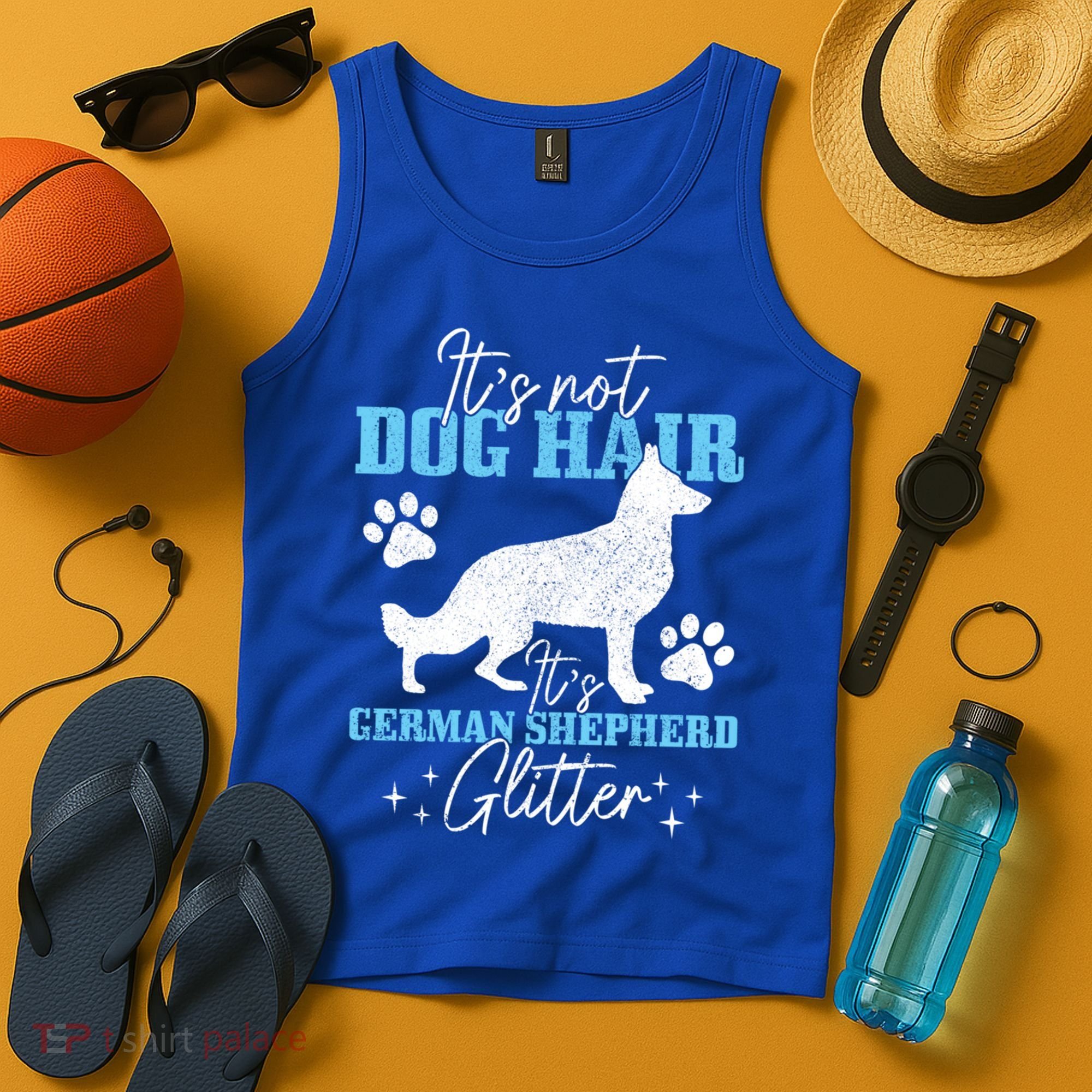 Ger Shepherd It's Not Dog Hair Ger Shepherd Glitter Gift Tank Top