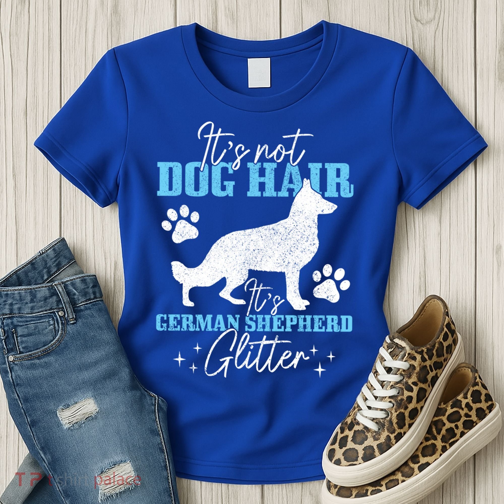 Ger Shepherd It's Not Dog Hair Ger Shepherd Glitter Gift Women's T-Shirt