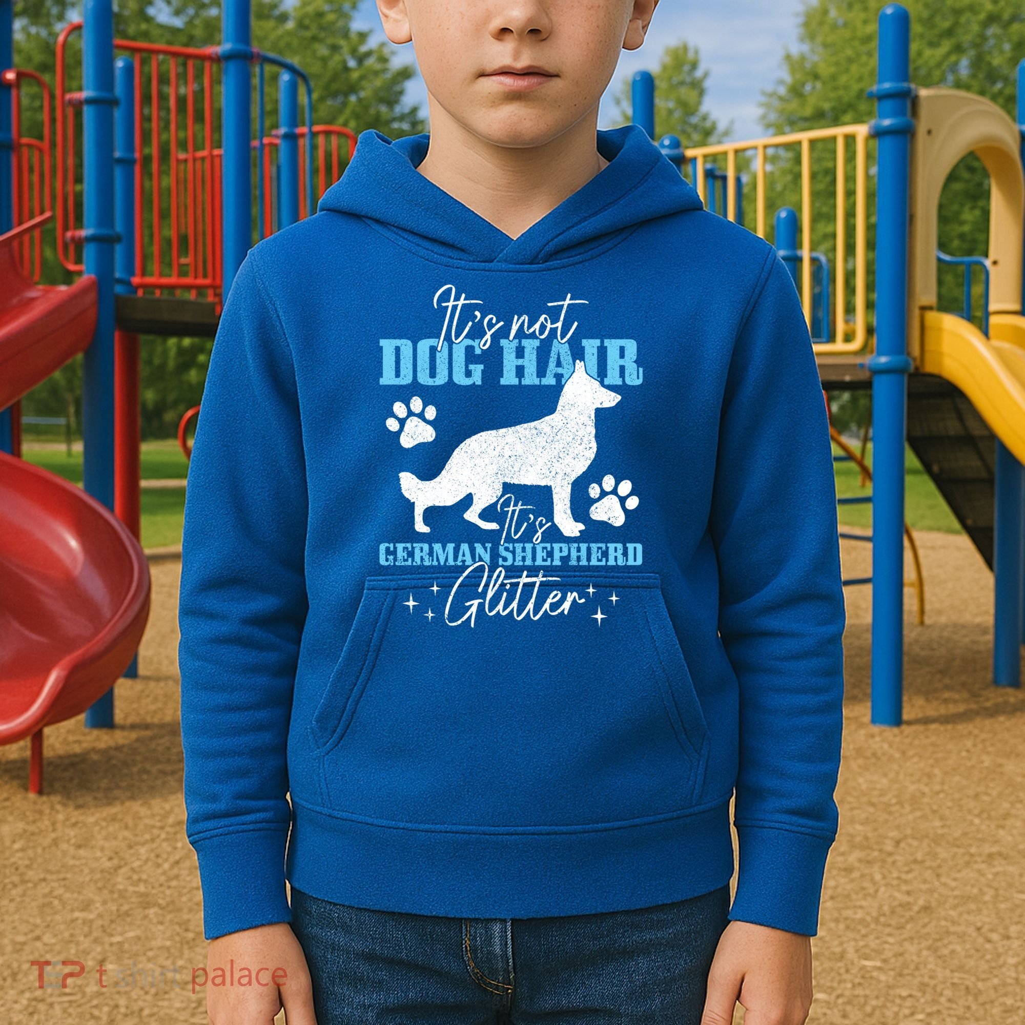 Ger Shepherd It's Not Dog Hair Ger Shepherd Glitter Gift Kids Hoodie