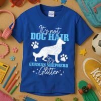 Ger Shepherd It's Not Dog Hair Ger Shepherd Glitter Gift Kids T-Shirt thumb 3