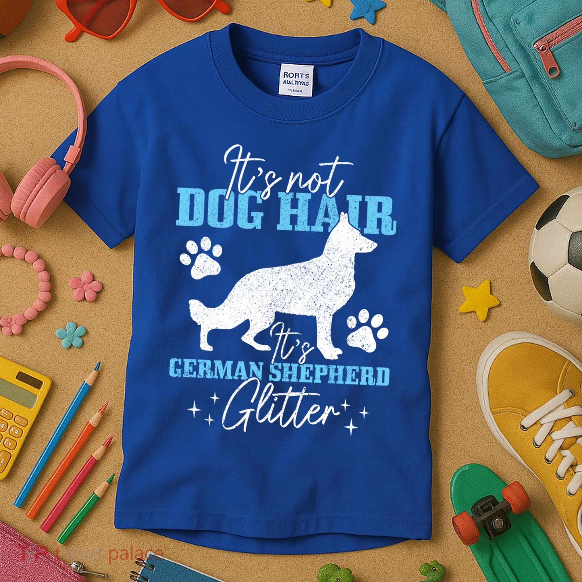Ger Shepherd It's Not Dog Hair Ger Shepherd Glitter Gift Kids T-Shirt