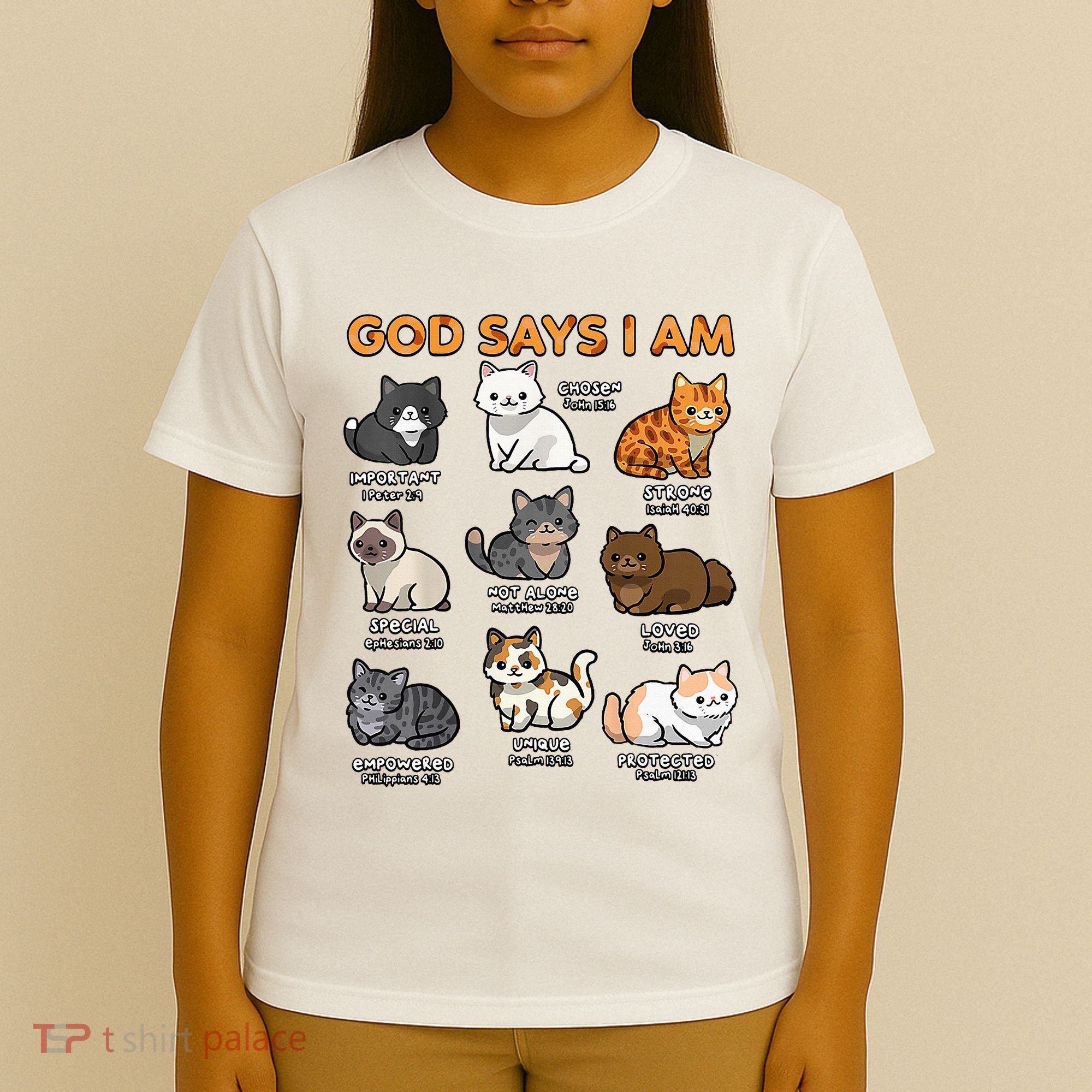 God Says I Am Cat Cute Cats Lover Bible Verse Christian T-Shirt