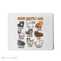 God Says I Am Cat Cute Cats Lover Bible Verse Christian Mousepad thumb 0