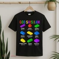 God Says I Am Building Brick Builder Block Christian T-Shirt thumb 2