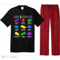 God Says I Am Building Brick Builder Block Christian Pajama Set thumb 0