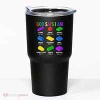God Says I Am Building Brick Builder Block Christian Tumbler thumb 0