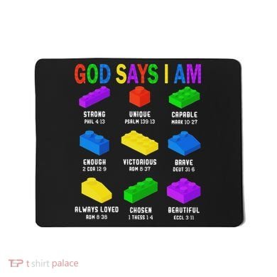 God Says I Am Building Brick Builder Block Christian Mousepad