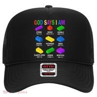 God Says I Am Building Brick Builder Block Christian Hat thumb 0