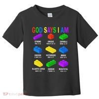 God Says I Am Building Brick Builder Block Christian Toddler T-Shirt thumb 0