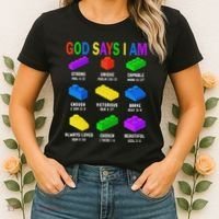 God Says I Am Building Brick Builder Block Christian Women's T-Shirt thumb 2