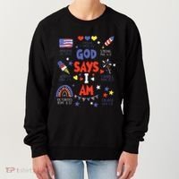 God Says I Am July 4th Christian Bible Verse Women's Sweatshirt thumb 0