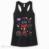 God Says I Am July 4th Christian Bible Verse Women's Tank Top thumb 0