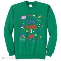 God Says I Am July 4th Christian Bible Verse Sweatshirt thumb 0