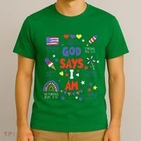 God Says I Am July 4th Christian Bible Verse T-Shirt thumb 3