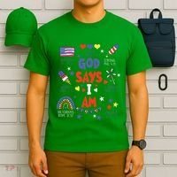God Says I Am July 4th Christian Bible Verse T-Shirt thumb 6