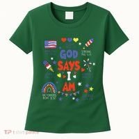 God Says I Am July 4th Christian Bible Verse Women's T-Shirt thumb 0