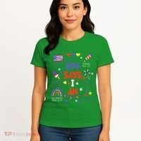 God Says I Am July 4th Christian Bible Verse Women's T-Shirt thumb 4