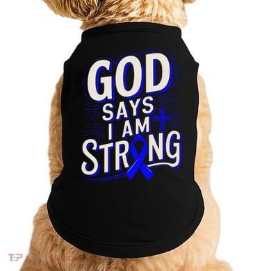 God Says IM Strong Survivor Juvenile Arthritis Awareness Doggie Tank