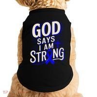 God Says IM Strong Survivor Juvenile Arthritis Awareness Doggie Tank thumb 0