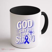 God Says IM Strong Survivor Juvenile Arthritis Awareness Coffee Mug thumb 1
