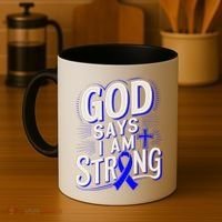 God Says IM Strong Survivor Juvenile Arthritis Awareness Coffee Mug thumb 4
